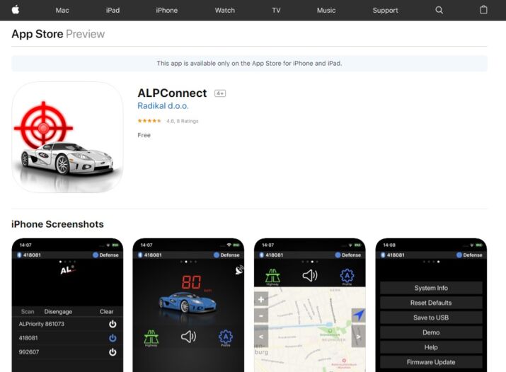 ALP lézerblokokló applikáció iOS rendszerhez