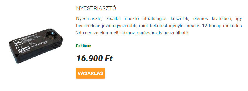 Nyestriasztó vásárlás